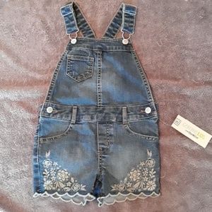Girls 4T embroidered shortalls